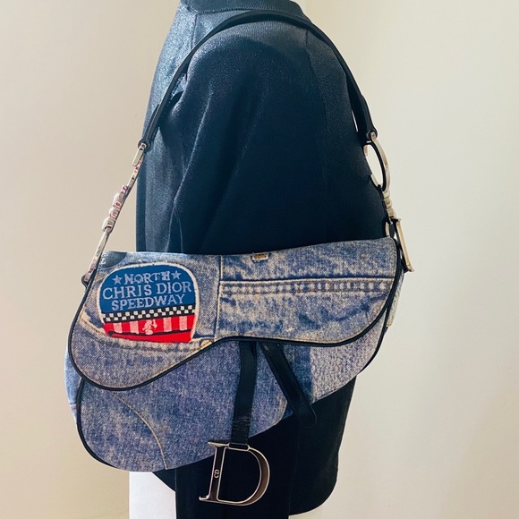 DIOR Limited Edition Speedway Denim Saddle Bag - Picture 9 of 17